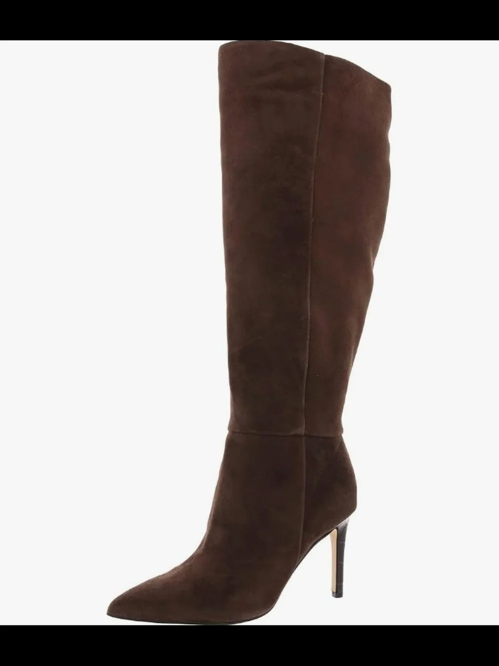 Nine West Brown Suede Knee High Boots Pointed Toe sz 8.5 W New wide calf